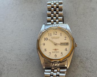 Vintage Citrin Automatik Uhr, Gold Ton Day Date, 21 Jewels Japanisches Uhrwerk