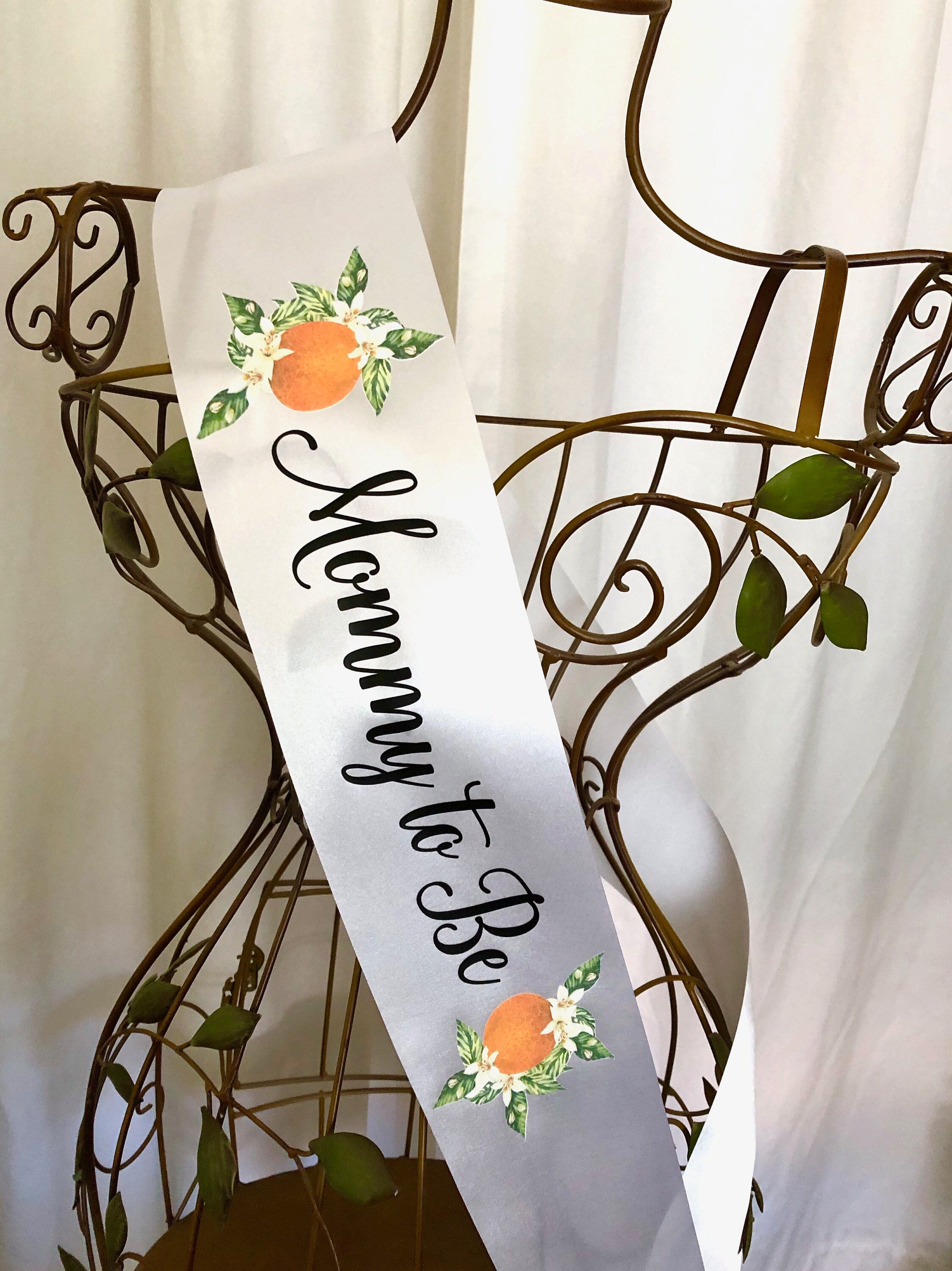 Cutie theme - Orange Baby Shower Sash - Cutie Theme Baby Shower