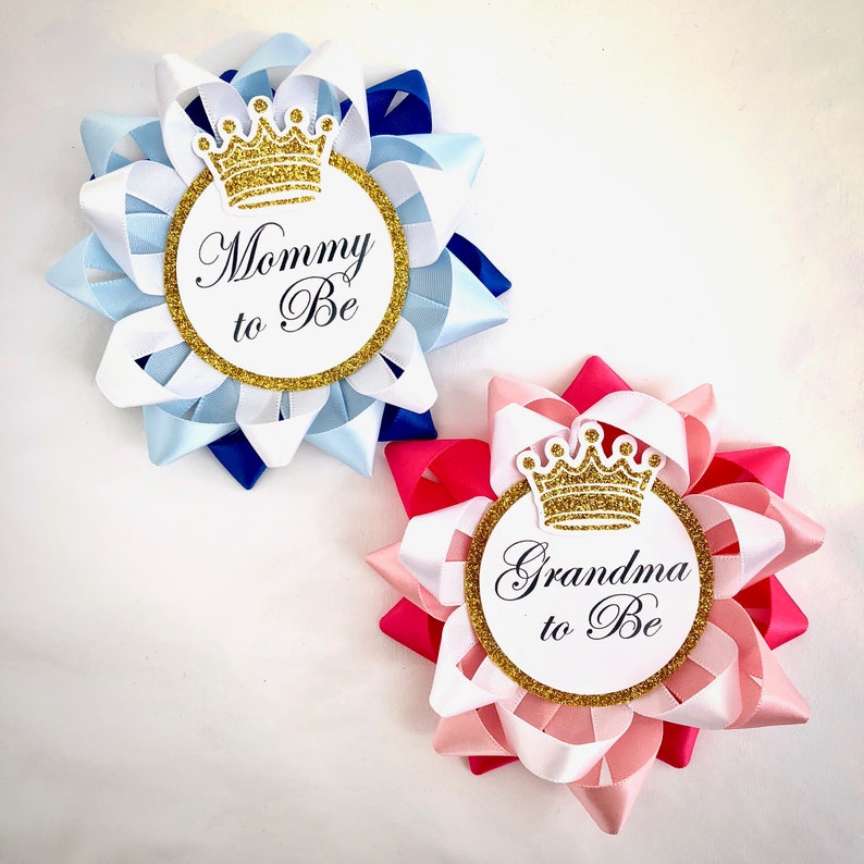 Baby shower Golden Prince Mommy To Be Corsage and Daddy To Be Tie for girl//boy