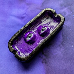 Rechthoekige asbak Purple Eyes