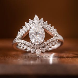 Moissanite Evil Eye Ring: 925 Silver Halo, Art Deco Style