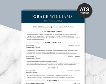 ATS Friendly Resume Template for Google Docs and Microsoft Word ...