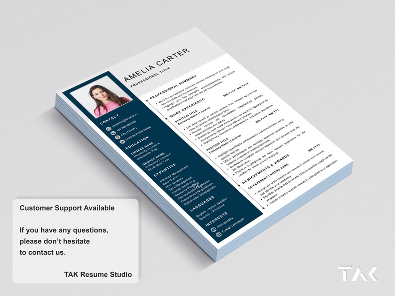 Resume Template for Google Docs and Microsoft Word Professional Resume ...