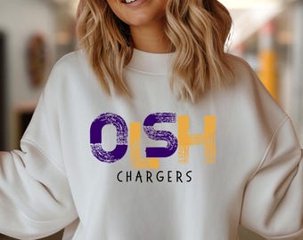 Sudadera de cuello redondo de los OSH Chargers: ropa acogedora unisex para el espíritu escolar