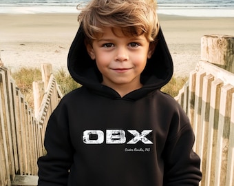 Youth OBX Map Hoodie – Outer Banks Souvenir Beach Sweatshirt