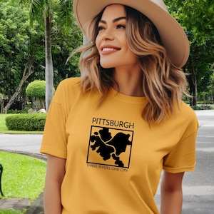 Pittsburgh Three Rivers Graphic Tee: Unisex Short Sleeve Cotton T-Shirt