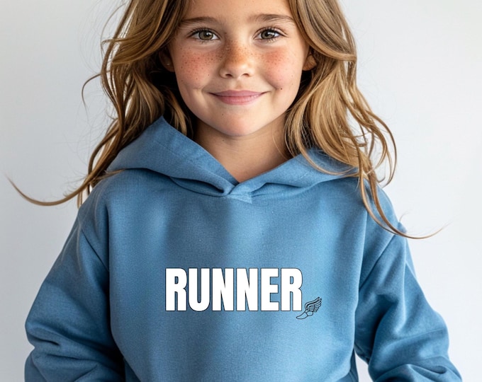 Youth Runner Hoodie: Orange Cotton-Poly Blend Activewear