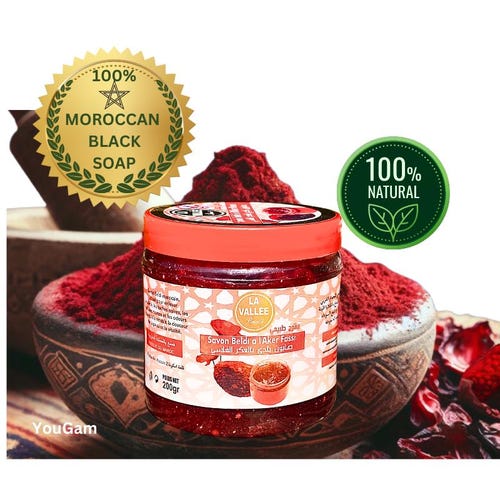 Savon noir exfoliant à l'aker fassi 200g 100% Bio. Hammam marocain Savon Noir Aker Fassi - gommage corps, cadeau soin peau pour elle