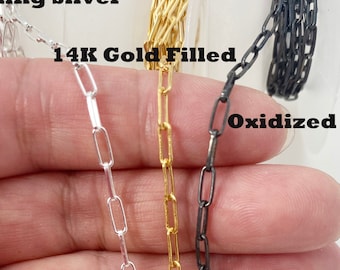 Permanent Jewelry Supplies-Paper Clip Chains-14K Gold Filled,Sterling Silver and Oxidized Silver-Permanent Jewelry Starter Pack-sku:101002