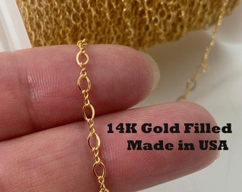 14k Gold Filled Chains for Jewelry Making- Permanent Jewelry Chain Supplies- Figaro 8 Chain - Up to 30% OFF - sku: 101070GF