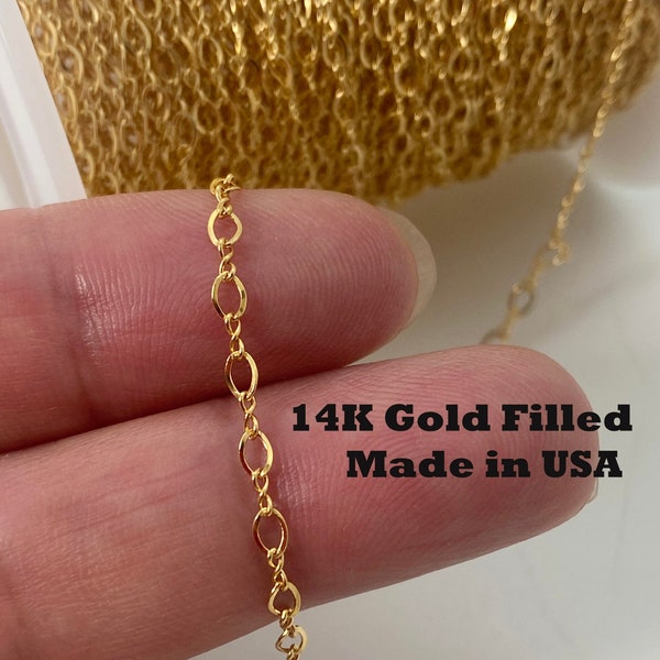 14k Gold Filled Chains for Jewelry Making- Permanent Jewelry Chain Supplies- Figaro 8 Chain - Up to 30% OFF - sku: 101070GF