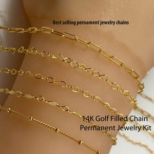Didiseaon 1 Roll Cross Chain Pearl Chain for Permanent Bracelet kit Jewelry  Chains for Making Jewelry Gold Permanent Jewelry Welder kit Bride