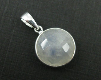 Bezel Gem Pendant w// Bail-Black Rutilated Quartz Sterling Silver Teardrop 29mm