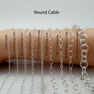 925 Sterling Silver Bulk Chains By The Foot-Permanent Jewelry-Unfinished Jewelry Making Chains-Jewelry Supplies-Over 100 Different Styles image 13