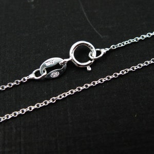 Sterling Silver Necklace 925 Sterling silver Chain Tiny Plain Cable Oval Finished Necklace 24 inches 2 pcs SKU: 601009-24 image 3