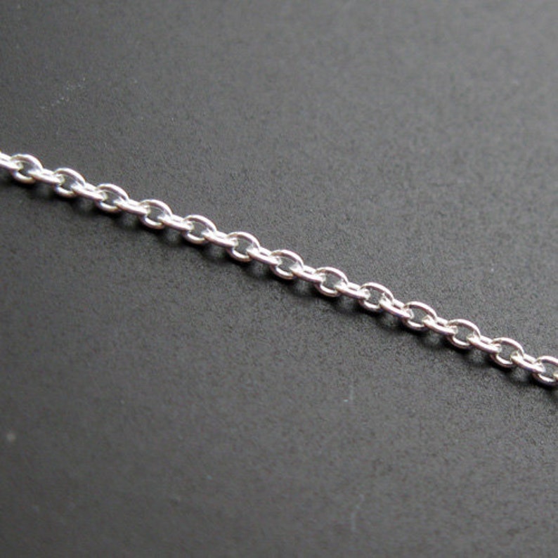 May include: A silver chain necklace with a delicate, linked design.