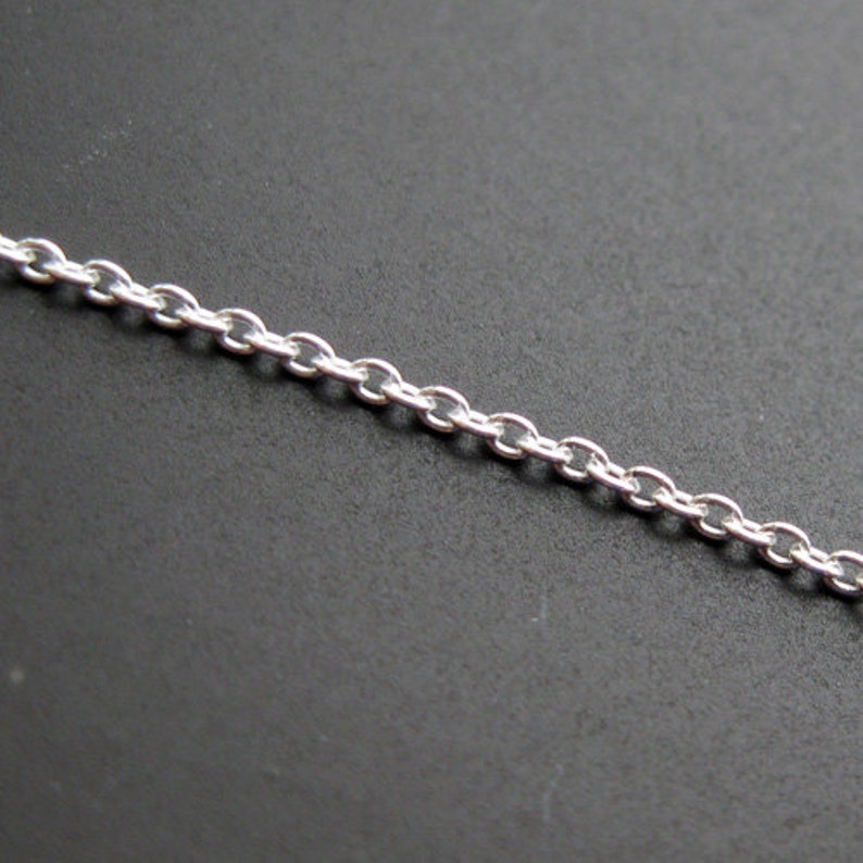 Sterling Silver Necklace 925 Sterling silver Chain Tiny Plain Cable Oval Finished Necklace 24 inches 2 pcs SKU: 601009-24 image 2