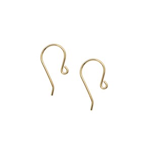 May include: A pair of gold-toned earring hooks. The hooks are made of metal and have a simple, elegant design.