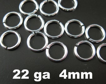 Silver Jumprings ,925  Sterling Silver Jump Rings - 22 ga,0.6mm -4mm-Jewelry Findings-Sterling Silver Findings (20pcs ) SKU: 205122-040