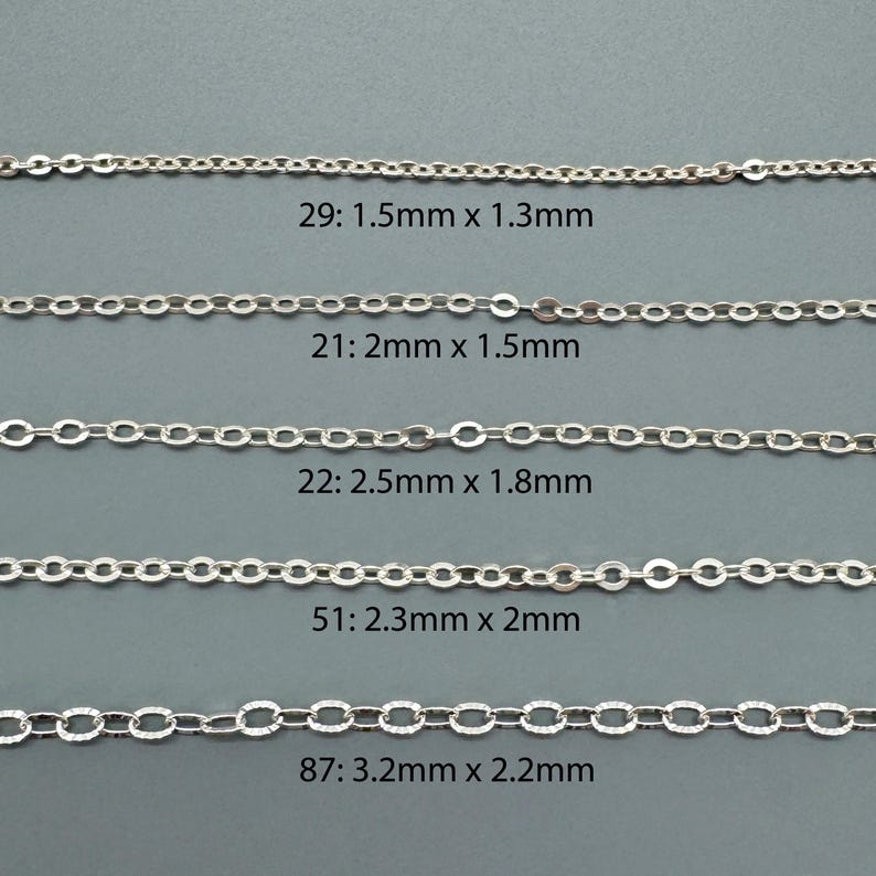 925 Sterling Silver Bulk Chains By The Foot-Permanent Jewelry-Unfinished Jewelry Making Chains-Jewelry Supplies-Over 100 Different Styles image 10