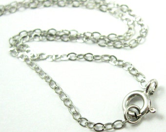 Catenina Argento 925 Placcata Rodio Per Ciondoli - Spessore 2,2 Mm - Lunghezze 40,6 E 45,7 Cm - Gioiello Elegante In Scatola Regalo