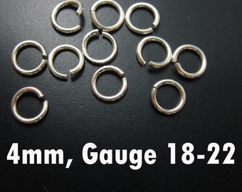 Jump Rings -Solid Sterling Silver Jump Rings,Jumprings-4mm(20pcs)-Jewelry Findings-Sterling Silver Findings-Permanent Jewelry Supplies