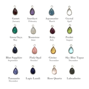 Silver Bezel Pendant-Sterling Silver Natural Gemstone Charms-Bezel Gem Pear Shaped Pendant-Teardrop Shape-Real Gemstones (1 pc) SKU: 201128