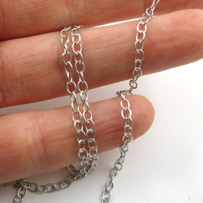 Cable Oval Unfinished Bulk Chain 10/% off Cable Chain Rhodium Plated Genuine Sterling Silver Chain 20 feet SKU: 101014-RH