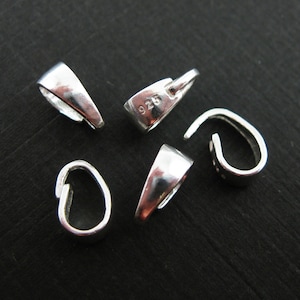 Bail, 925 Sterling Silver Bail, Jewelry and Beading Supplies Simple Smooth Classic Bail Connector Findings 8.5mm SKU: 219012 Silver
