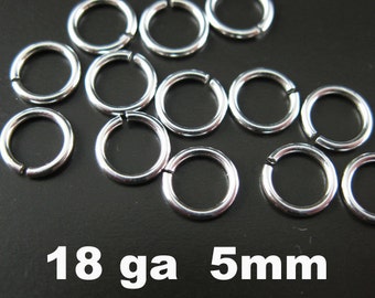 Jumprings-Jewelry Findings-Sterling Silver Findings-Sterling Silver Jump Rings - 18 ga - 5mm ( 40pcs ) JP18 - Findings SKU: 205118-050