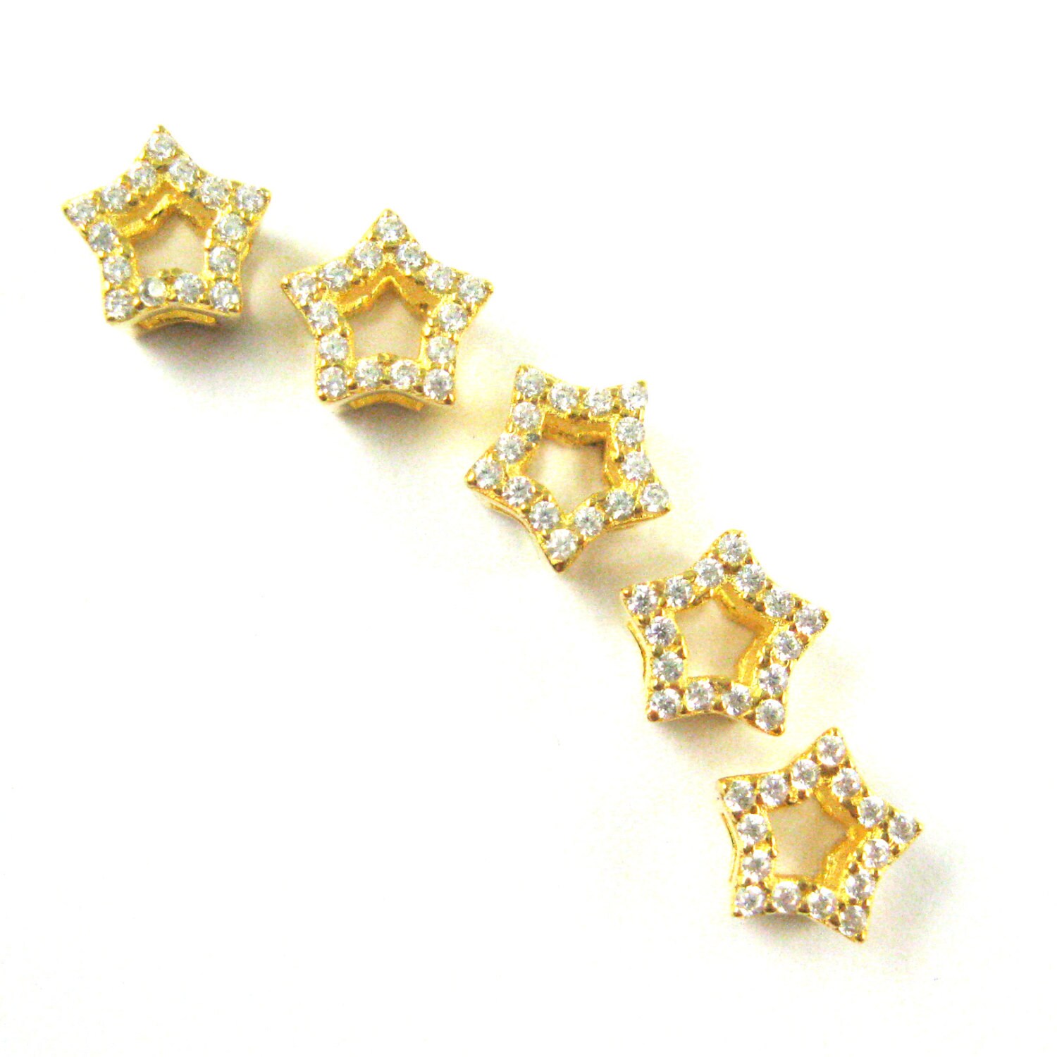 Ciondolo Segno Dollaro $ Argento 925 Placcato Oro Con Zirconia - G345, Per Uomo