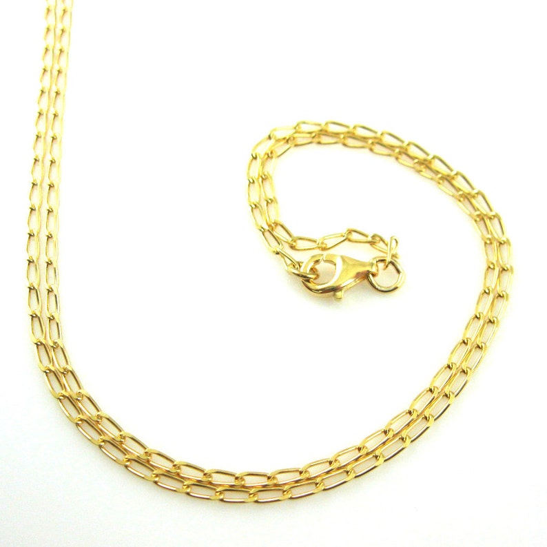 Gold Necklace, Bracelet, Anklet Gold Plated Chain, Vermeil Sterling Silver Chain Diamond Cut Curb Chain 4mm All Sizes SKU: 601008-VM image 4