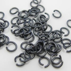 Jump Rings, Jumprings-Oxidized Sterling Silver Jump Rings - 21 ga - 4mm - Findings-Sterling Silver Findings( 50 pcs ) SKU:205121-040-OX