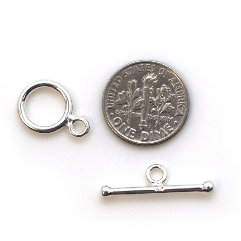 Toggle Clasp sterling Silver 925 Silver Toggle Simple Tiny Etsy