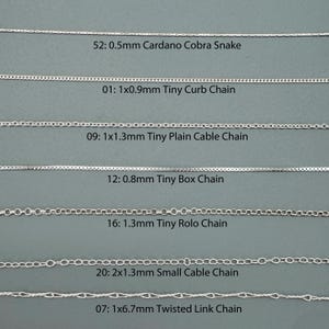 925 Sterling Silver Bulk Chains By The Foot-Permanent Jewelry-Unfinished Jewelry Making Chains-Jewelry Supplies-Over 100 Different Styles image 4