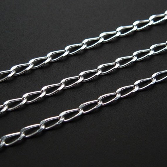 Buy Sterling Silver Chain Diamond Cut Curb Chain Unfinished Chain