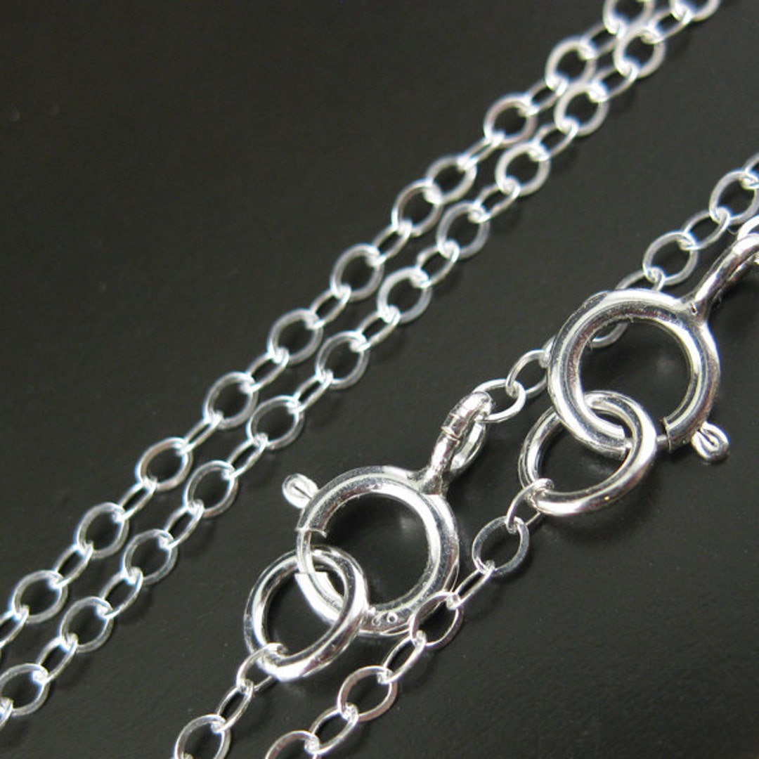 925 Sterling Silver Necklace Chainsflat Cable Chain necklace for Pendant 18 35 Pcs Save30