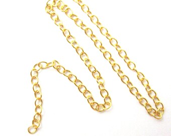 Gold Chain, Vermeil Sterling Silver Cable Chain - Wholesale Bulk Chain, Strong Cable Chain - 2.2mm Cable Chain ( 6 feet ) SKU: 101019-VM