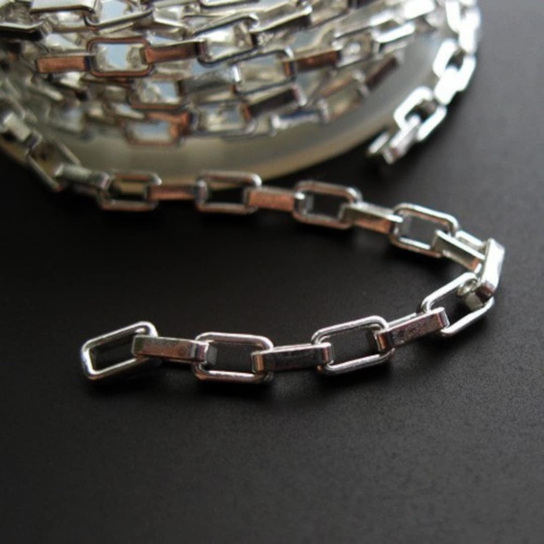 925 Sterling Silver Chain Heavy Long Box Chain, Unfinished , Bulk Chain ...
