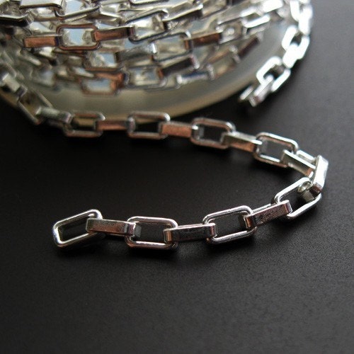 Box Chain, 4mm, Stainless Steel Venetian Chain, Bulk Jewelry Making Chain,  Lot Size 2 to 10 Feet, 1949-4 