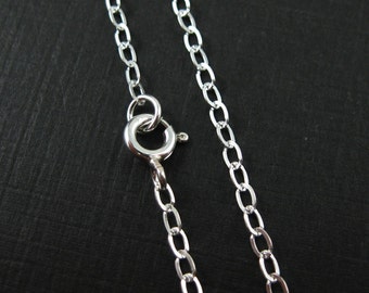 Sterling Silver Necklace, Sterling Silver Chain, Silver Chain Wholesale Necklace - Cable Flat Oval 3.5 by 3mm - 18 inches - SKU: 601024-18