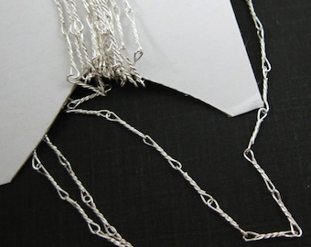 Delicate Sterling Silver Chain - Sterling Silver Bulk Chain by the Foot Wholesale, Fancy Twisted Chain - 6.7x1mm (10 feet) SKU: 101007