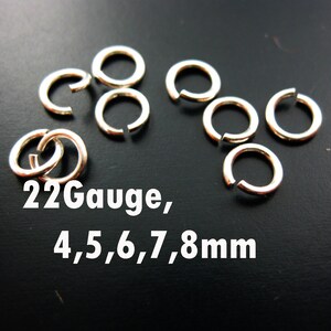 Silver Jump Rings, Solid Sterling Silver Open Jump Rings, Jumprings - 22 Gauge- All Sizes (20pcs) SKU: 205122