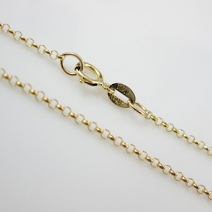 Solid Gold Necklace,Solid Gold Chain-10KT Solid Yellow Gold Chain Necklace-Rolo belcher chain-Finished-Made in Italy-16&quot; -sku: 601302-16