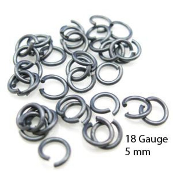 Jumprings-oxidized Sterling Silver Jump Rings 18 Ga 5mm Jumprings-oxidized Sterling Silver Jump Rings 18 Ga 5mm