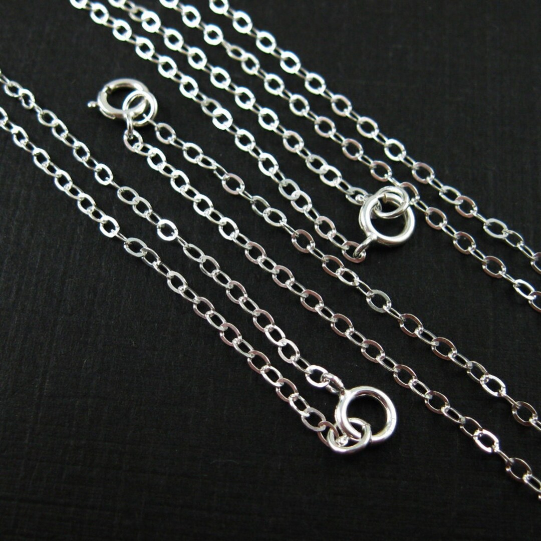 アクセサリー silver 925 vintage cable chain necklace 925 Sterling Silver Chain Necklace-flat Cable Chain-finished