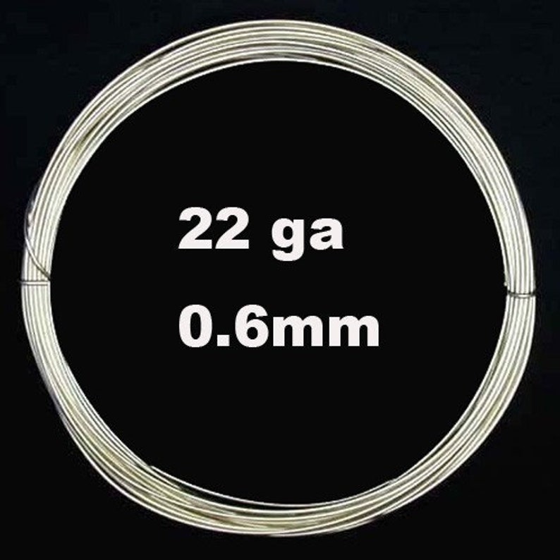 Sterling silver Wire 22 Gauge , Ga Half Hard 6 feet or 72 inches SKU: 207004 image 1