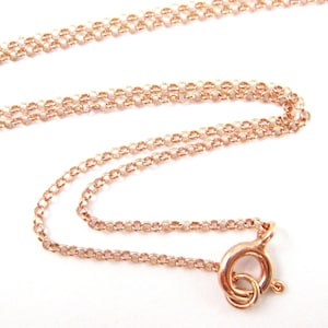Cadena de plata de ley chapada en oro rosa - Cadena rolo de 1 mm - Cadena rolo para colgante - Todos los tamaños de 16 a 40 pulgadas (1 pieza) SKU: 601016-RG