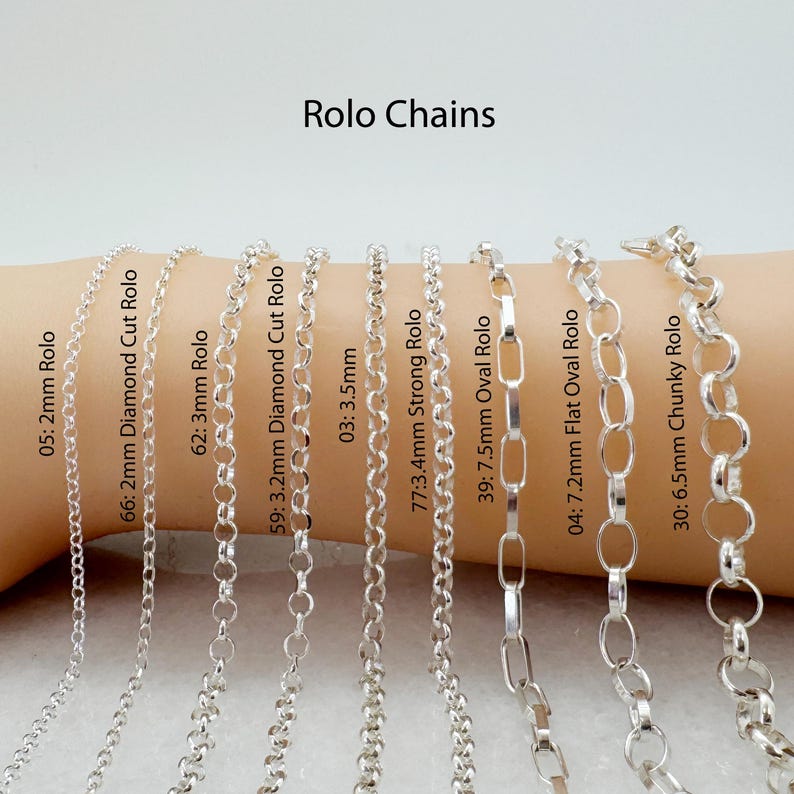 925 Sterling Silver Bulk Chains By The Foot-Permanent Jewelry-Unfinished Jewelry Making Chains-Jewelry Supplies-Over 100 Different Styles image 11