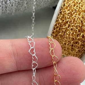 Herz Kette-Bulk Kette durch den Fuß-Permanent Schmuck Kette-Unfertige Kette-Schmuck machen Kette-Bulk Schmuck Versorgung-Silber oder Gold gefüllt